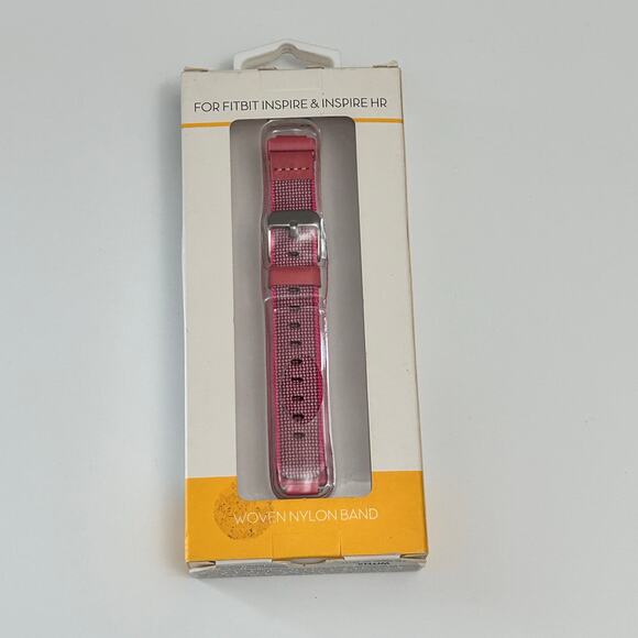 Pink Woven Nylon Watch Band for Fitbit Inspire & Inspire HR - Picture 2 of 7